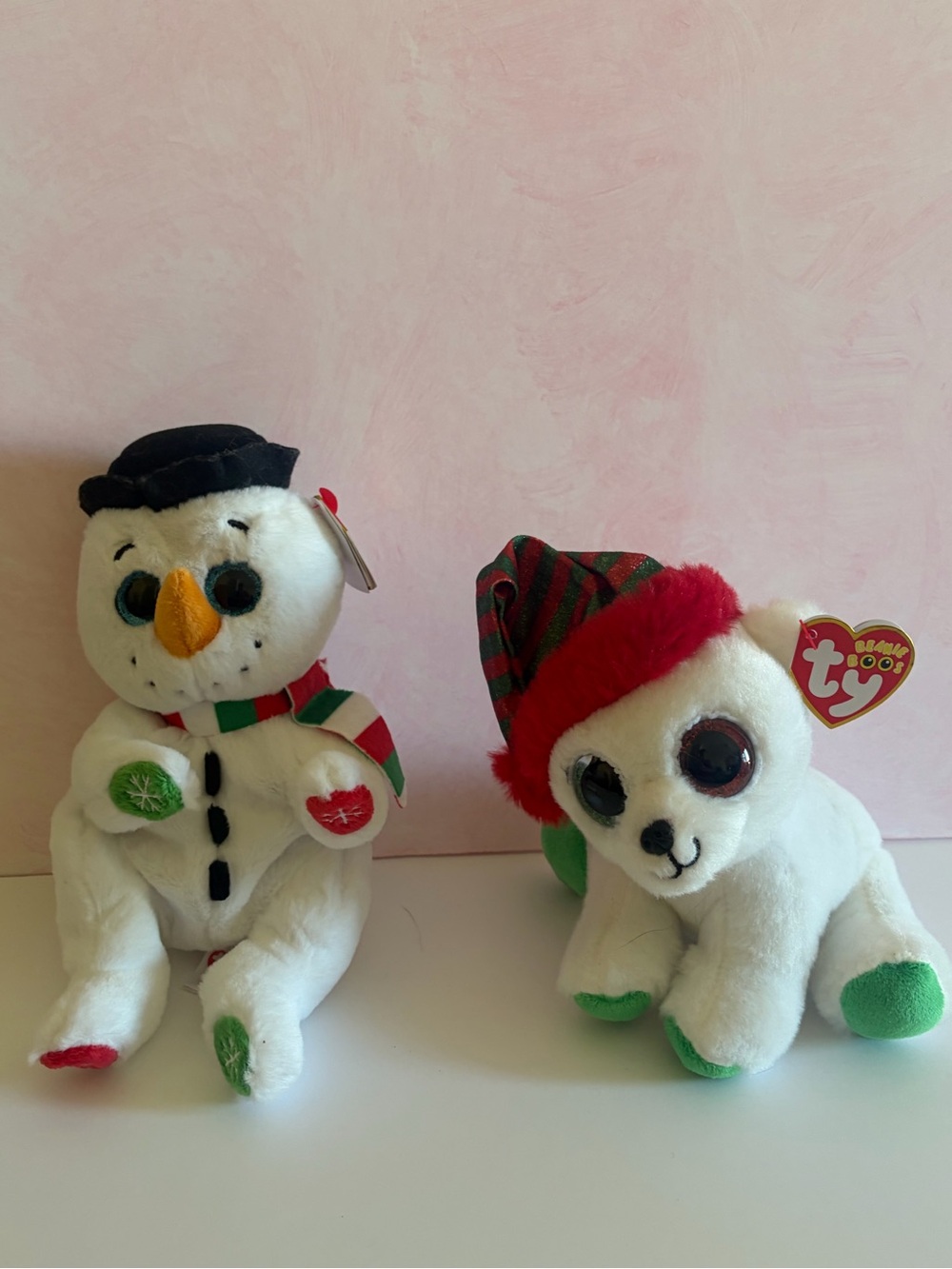 BNWT Christmas beanie boo & beanie belly plush duo